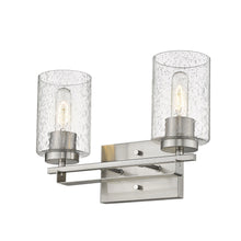 Load image into Gallery viewer, Metal And Textured Glass Two Light Wall Sconce - Silver