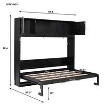 Load image into Gallery viewer, Rustic Casual Murphy Bed With Storage Cabinets
