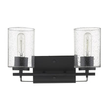 Load image into Gallery viewer, Metal And Textured Glass Two Light Wall Sconce - Black