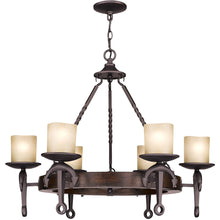Load image into Gallery viewer, Six Light Resin Dimmable Chandelier With Shades - Bronze