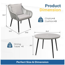 Load image into Gallery viewer, 5 Piece Twisted Rattan Patio Dining Set With Table