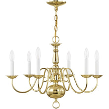 Load image into Gallery viewer, 18" Six Light Dimmable Chandelier With Shades - Brass