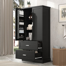 Load image into Gallery viewer, Tall Bathroom Storage Cabinet With 2 Doors And Drawers, Adjustable Shelf