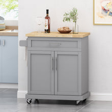 Load image into Gallery viewer, Negley - Contemporary Kitchen Cart With Wheels - Gray