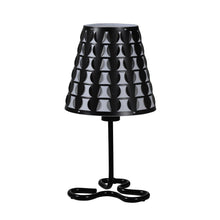 Load image into Gallery viewer, Bedside Table Lamp With Black Polka Dots Empire Shade - Black