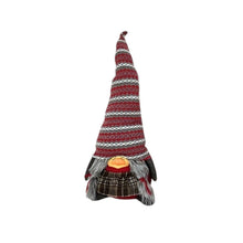 Load image into Gallery viewer, Fabric Christmas Sitting Gnome Tabletop Sculpture - Red