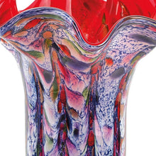 Load image into Gallery viewer, Abstract Wavy Murano Table Vase - Blue / Red / White