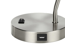 Load image into Gallery viewer, Metal Round USB Table Lamp With Nickel Dome Shade - Nickel