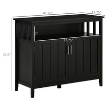Load image into Gallery viewer, Homcom - Sideboard Buffet Cabinet, Kitchen Cabinet, Coffee Bar Cabinet With 2 Doors And Adjustable Shelves For Entryway Living Room - Black