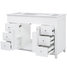 Load image into Gallery viewer, Bathroom Vanity Cabinet Only, 6 Soft Close Drawers & Double Doors With 2 Tier Shelves - White