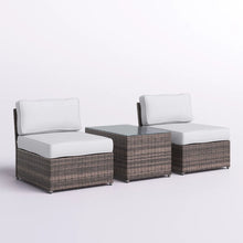 Load image into Gallery viewer, Modern Wicker Outdoor Seating Set With Cushions