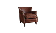 Load image into Gallery viewer, Top Grain Leather Wingback Chair - Dark Brown