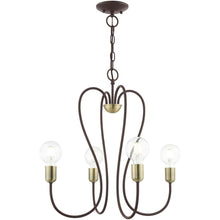 Load image into Gallery viewer, 22'' Four Light Dimmable Chandelier With Shades - Bronze