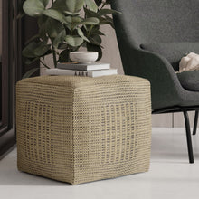 Load image into Gallery viewer, Delilah - Square Woven Pouf - Natural