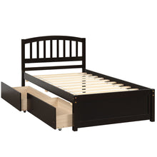 Load image into Gallery viewer, Platform Storage Bed Wood Bed Frame With Two Drawers And Headboard