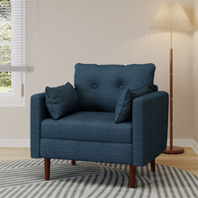 Load image into Gallery viewer, Enchantica - Upholstered Fabric Club Chair With Button Tufted And 2 Accent Pillows