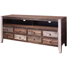 Load image into Gallery viewer, Enclosed Storage Distressed TV Stand Cabinet - Brown