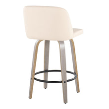 Load image into Gallery viewer, Toriano - Contemporary Fixed Height Counter Stool With Swivel & Round Footrest (Set of 2)