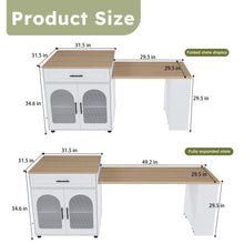 Load image into Gallery viewer, Expandable Kitchen Island With Power Outlet