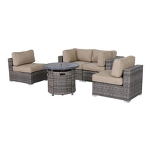 Load image into Gallery viewer, Wicker Outdoor Lounge Set With Cushions And Fire Pit