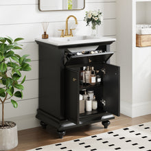 Load image into Gallery viewer, Modern Bathroom Vanity With Tip-Out Drawer And Soft-Close Hinges