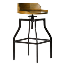 Load image into Gallery viewer, Steel Swivel Backless Adjustable Height Bar Chair With Footrest 29" - Chestnut