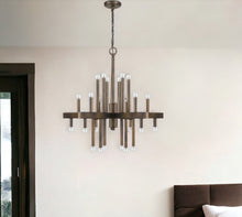 Load image into Gallery viewer, Candle Style Multi Light Metal Dimmable Chandelier - Brown