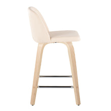 Load image into Gallery viewer, Toriano - Contemporary Fixed Height Counter Stool With Swivel With Square Footrest (Set of 2)