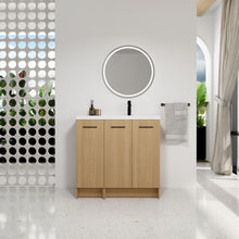 Load image into Gallery viewer, Wall Mounted Floating Bathroom Vanity With Sink, 3 Door Modular Cabinet