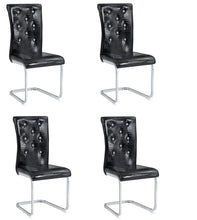 Load image into Gallery viewer, Faux Leather Metal Dining Side Chairs (Set of 4) - Black / Silver