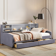 Load image into Gallery viewer, Luxurious Upholstered Platform Bed With Storage Drawers