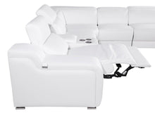 Load image into Gallery viewer, Italian leather 3 power reclining seats L shaped Seven Piece Corner Sectional With Console - White