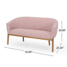 Load image into Gallery viewer, Mid Century Modern Loveseat With Channel Stitched Backrest