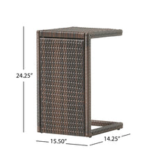 Load image into Gallery viewer, Bucharest - End Table C Shaped Side Table Rattan - Brown