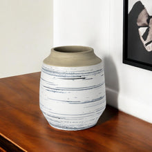 Load image into Gallery viewer, Abstract Cylinder Table Vase - Blue / Sand / White