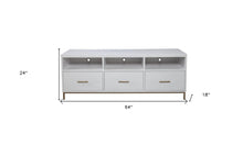 Load image into Gallery viewer, Mahogany Solids & Veneer Open Shelving, TV Stand - White