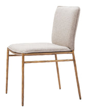 Load image into Gallery viewer, Upholstered Fabric Dining Side Chair - Beige / Gold