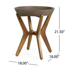 Load image into Gallery viewer, Yukon - Contemporary Side Table With Lightweight Concrete Top And Acacia Wood Frame - Gray