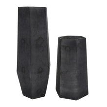 Load image into Gallery viewer, Hexagonal Table Vases (Set of 2) - Black