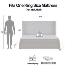 Load image into Gallery viewer, Carmen - King Size Upholstered Wingback Bed - White