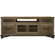 Load image into Gallery viewer, Wood Cabinet Enclosed Storage, Distressed TV Stand - Brown