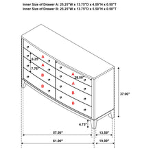 Load image into Gallery viewer, Menlo - 8 Drawer Dresser Cabinet - Natural