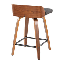 Load image into Gallery viewer, Maya - Mid Century Modern Fixed Height Counter StoolSwivel And Square Footrest (Set of 2)