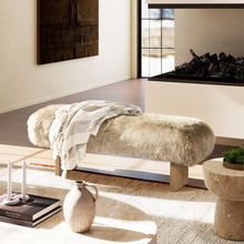 Load image into Gallery viewer, Leda - Sheepskin Fur Rectangular Accent Bench - Natural Blonde