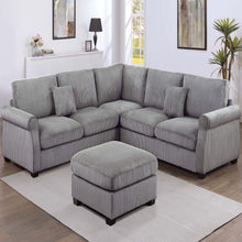 Load image into Gallery viewer, Modern Sectional Set With Corner Wedge, Loveseat, Ottoman & 2 Pillows