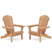 Load image into Gallery viewer, Lounge Patio Chair For Garden Outdoor Wooden Folding Adirondack Chair (Set of 2) Solid Cedar Wood Lounge Patio Chair For Garden