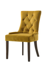 Load image into Gallery viewer, Tufted And Upholstered Velvet And Solid Wood Dining Side Chairs (Set of 2) - Yellow