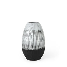 Load image into Gallery viewer, Abstract Cylinder Table Vase (397508) - Black / Gray / White