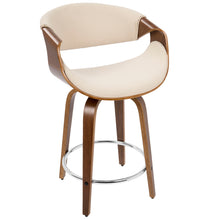 Load image into Gallery viewer, Curvini Mid - Century Modern Fixed Height Counter Stool With Swivel (Set of 2)