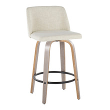 Load image into Gallery viewer, Toriano - Contemporary Fixed Height Counter Stool Swivel & Round Footrest (Set of 2)